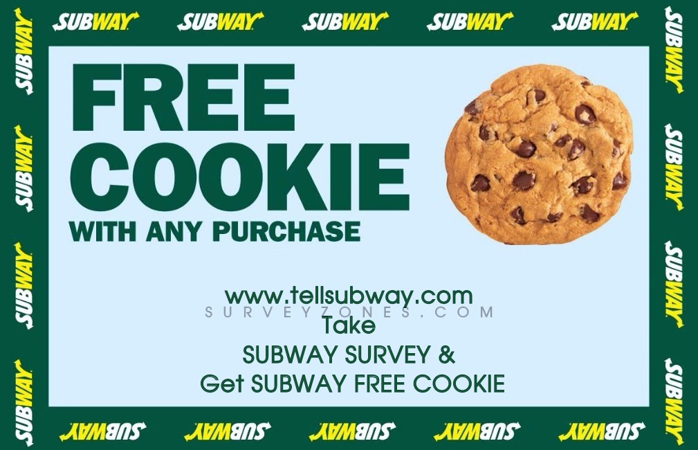 Subway Survey Free Cookie