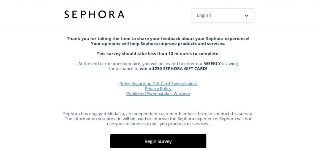 Sephora Customer Survey