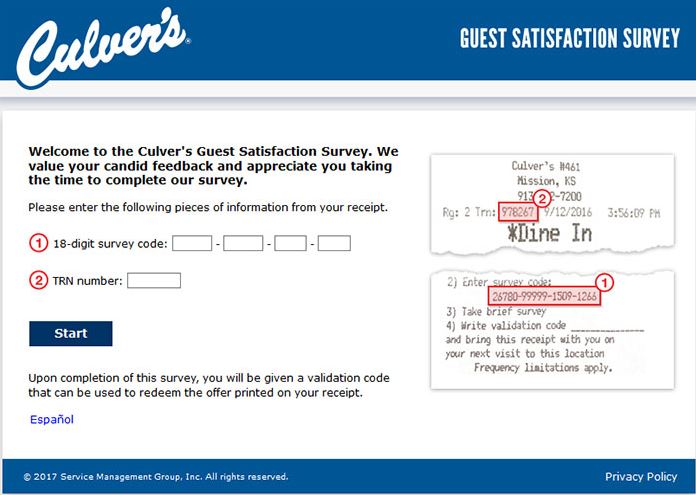 Culvers survey